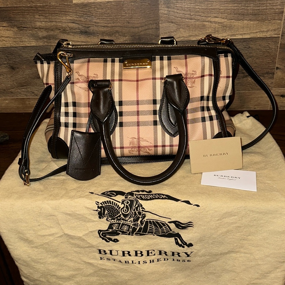 BURBERRY HAYMARKET CHECK GLADSTONE TOTE